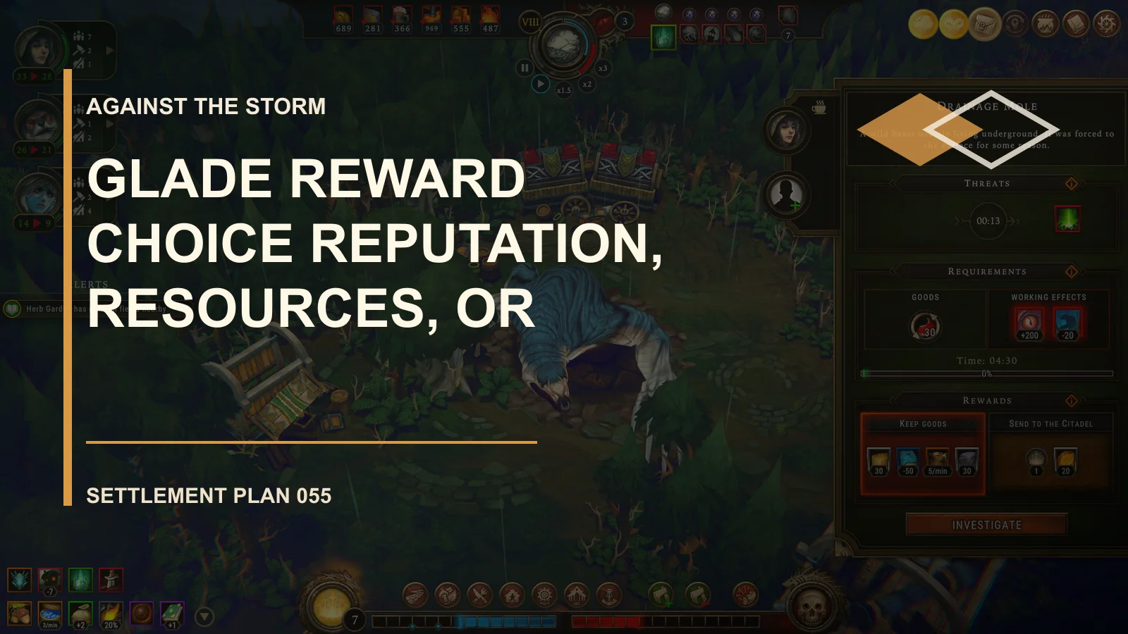Glade Reward Choice: Reputation, Resources, or People