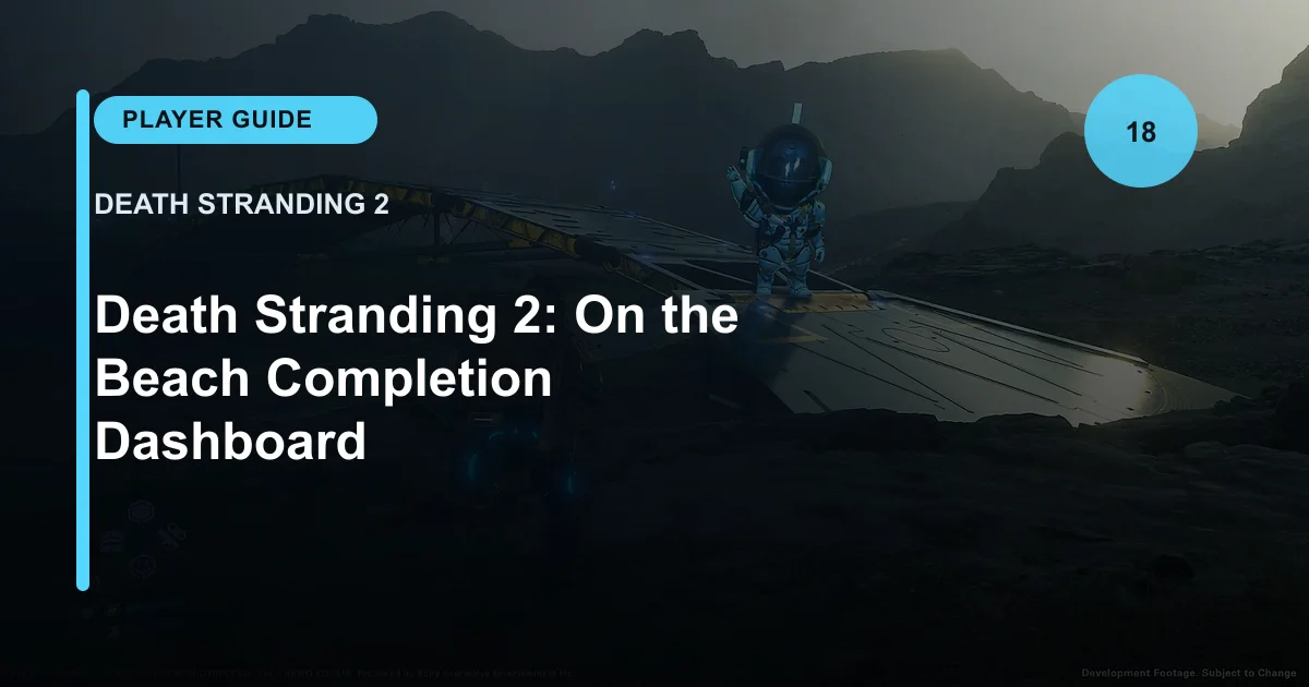 Death Stranding 2: On the Beach Completion Dashboard