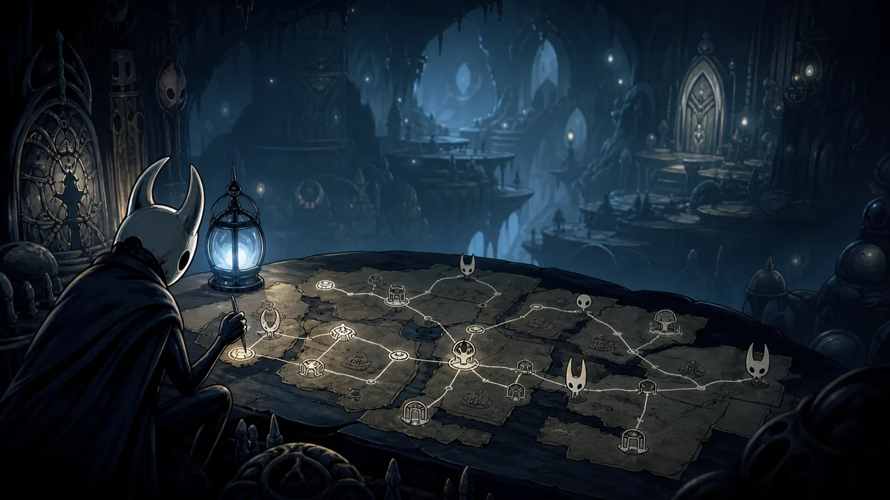 Hollow Knight Early and Midgame Map Route